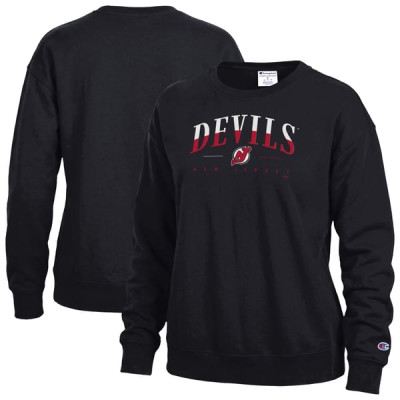 Женская свитшот New Jersey Devils Champion Black Split Color Text