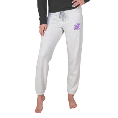 Женская джерси New Devils Concepts Sport Oatmeal Hockey Fights Cancer Mainstream French Terry Tri-Blend Sweatpants