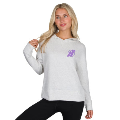 Женская толстовка New Jersey Devils Concepts Sport Oatmeal Hockey Fights Cancer Mainstream French Terry Tri-Blend