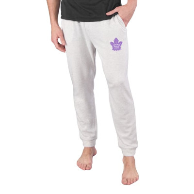 Штаны Toronto Maple Leafs Concepts Sport Hockey Fights Cancer Mainstream Cuffed Terry Tri-Blend - Oatmeal