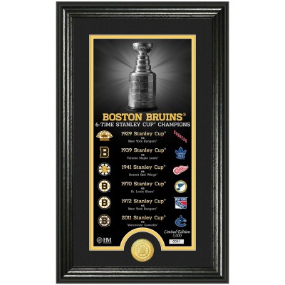Boston Bruins Highland Mint 12 x 20 Legacy Supreme Bronze Coin Panoramic Photo Mint