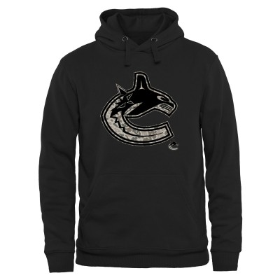 Vancouver Canucks Black Team Rink Warrior Pullover Hoodie