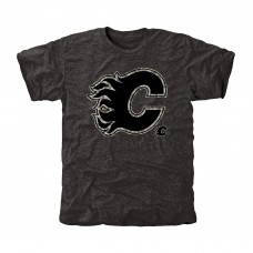 Calgary Flames Black Rink Warrior Tri-Blend T-Shirt