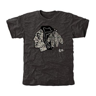 Футболка Chicago Blackhawks Black Rink Warrior Tri-Blend