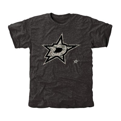 Dallas Stars Black Rink Warrior Tri-Blend T-Shirt