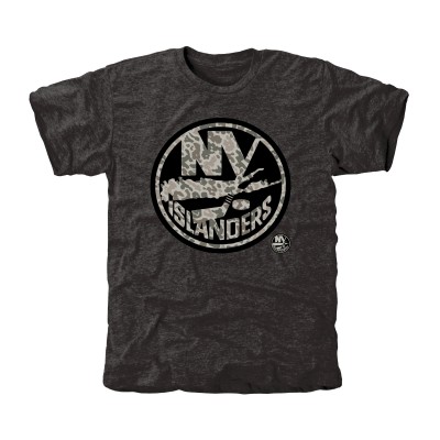 New York Islanders Black Rink Warrior Tri-Blend T-Shirt