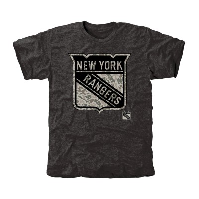 New York Rangers Black Rink Warrior Tri-Blend T-Shirt