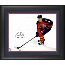 Autographed Florida Panthers Aaron Ekblad Fanatics Authentic Framed 16 x 20 Red Jersey Skating Photograph with 2015 Calder Inscription Autographed Florida Panthers Aaron Ekblad Fanatics Authentic Framed 16 x 20 Red Jersey Skating Photograph with 2015 Calder Inscription