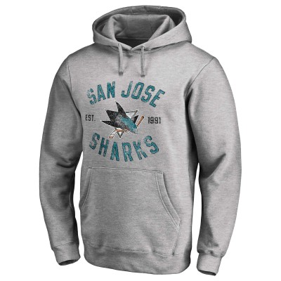 San Jose Sharks Ash Heritage Pullover Hoodie