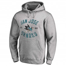 San Jose Sharks Ash Heritage Pullover Hoodie