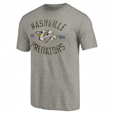 Nashville Predators Ash Heritage Tri-Blend T-Shirt