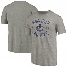 Vancouver Canucks Ash Heritage Tri-Blend T-Shirt