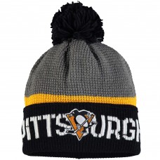 Шапка с помпоном Pittsburgh Penguins Reebok Center Ice Cuffed Knit - Gray/Black
