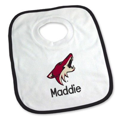 Arizona Coyotes Newborn & Infant Personalized Bib - White