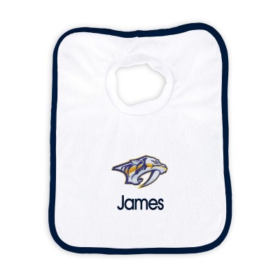 Nashville Predators Newborn & Infant Personalized Bib - White