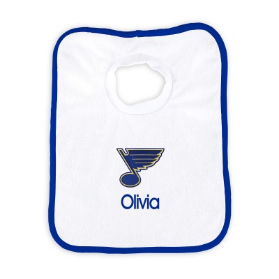 St. Louis Blues Newborn & Infant Personalized Bib - White