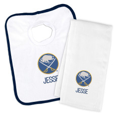 Детская Именная Buffalo Sabres White Bib & Burp Cloth Set Детская Именная Buffalo Sabres White Bib & Burp Cloth Set