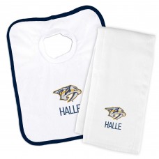 Nashville Predators Newborn & Infant Personalized Bib & Burp Cloth Set - White