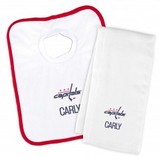Washington Capitals Newborn & Infant Personalized Bib & Burp Cloth Set - White