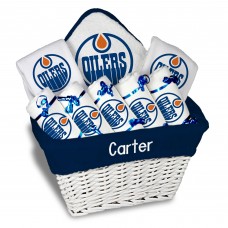 Edmonton Oilers Newborn & Infant Personalized Large Gift Basket - White