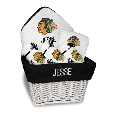 Newborn & Малышам Chicago Blackhawks White Personalized Medium Gift Basket