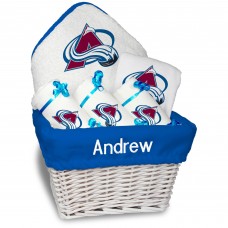 Colorado Avalanche Newborn & Infant Personalized Medium Gift Basket - White