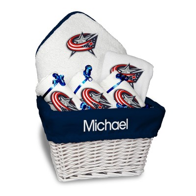 Подарочная корзина Columbus Blue Jackets Newborn & Infant Personalized Medium - White