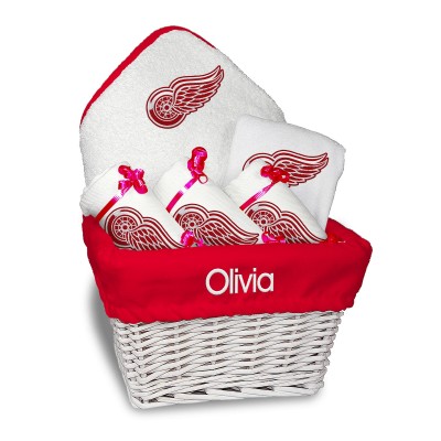 Подарочная корзина Detroit Red Wings Newborn & Infant Personalized Medium - White