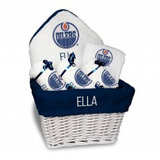 Newborn & Малышам Edmonton Oilers White Personalized Medium Gift Basket