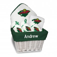 Minnesota Wild Newborn & Infant Personalized Medium Gift Basket - White
