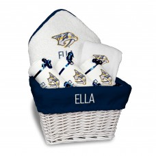 Nashville Predators Newborn & Infant Personalized Medium Gift Basket - White