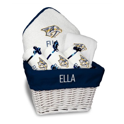 Nashville Predators Newborn & Infant Personalized Medium Gift Basket - White