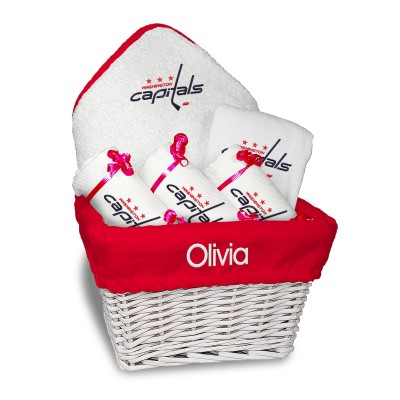 Newborn & Малышам Washington Capitals White Personalized Medium Gift Basket