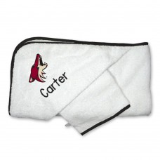 Arizona Coyotes Infant Personalized Hooded Towel & Mitt Set - White