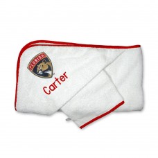 Florida Panthers Infant Personalized Hooded Towel &amp; Mitt Set - White
