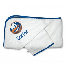 New York Islanders Infant Personalized Hooded Towel & Mitt Set - White