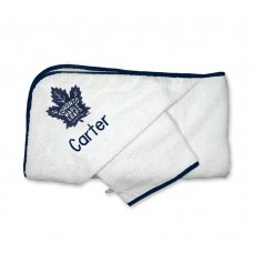 Toronto Maple Leafs Infant Personalized Hooded Towel & Mitt Set - White
