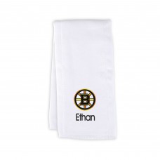 Boston Bruins Infant Personalized Burp Cloth - White