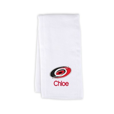 Carolina Hurricanes Infant Personalized Burp Cloth - White