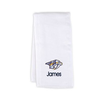 Nashville Predators Infant Personalized Burp Cloth - White