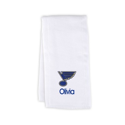 St. Louis Blues Infant Personalized Burp Cloth - White