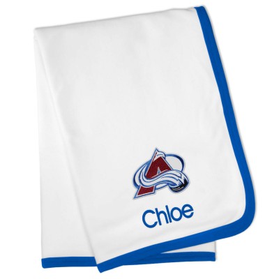 Именной плед Colorado Avalanche Baby - White
