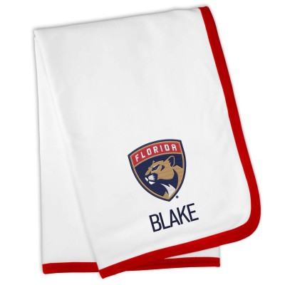Именной плед Florida Panthers Baby - White