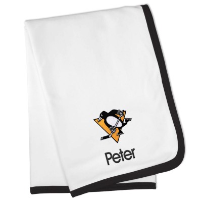 Именной плед Pittsburgh Penguins Baby - White