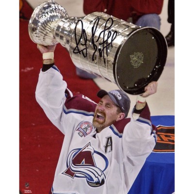 Autographed Colorado Avalanche Ray Bourque Fanatics Authentic 8 x 10 Raising Stanley Cup Photograph