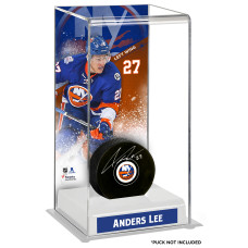 New York Islanders Anders Lee Fanatics Authentic Deluxe Tall Hockey Puck Case New York Islanders Anders Lee Fanatics Authentic Deluxe Tall Hockey Puck Case