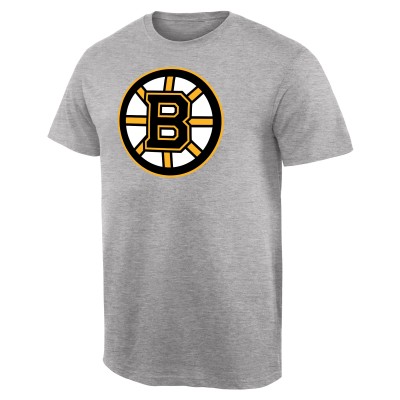 Boston Bruins Team Primary Logo T-Shirt - Ash - оригинальные футболки Бостон Брюинз