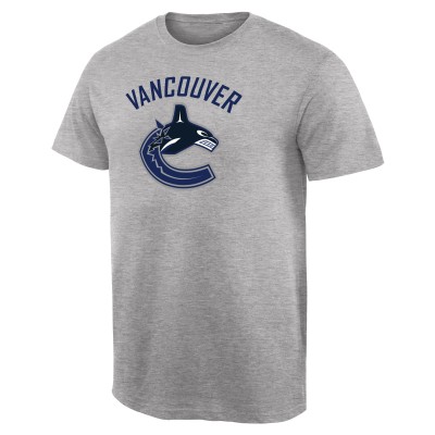 Vancouver Canucks Ash Team Primary Logo T-Shirt
