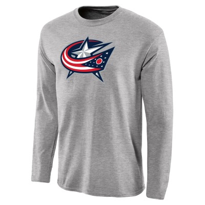 Футболка с длинным рукавом Columbus Blue Jackets Team Primary Logo - Ash
