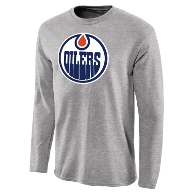 Футболка с длинным рукавом Edmonton Oilers Team Primary Logo - Ash